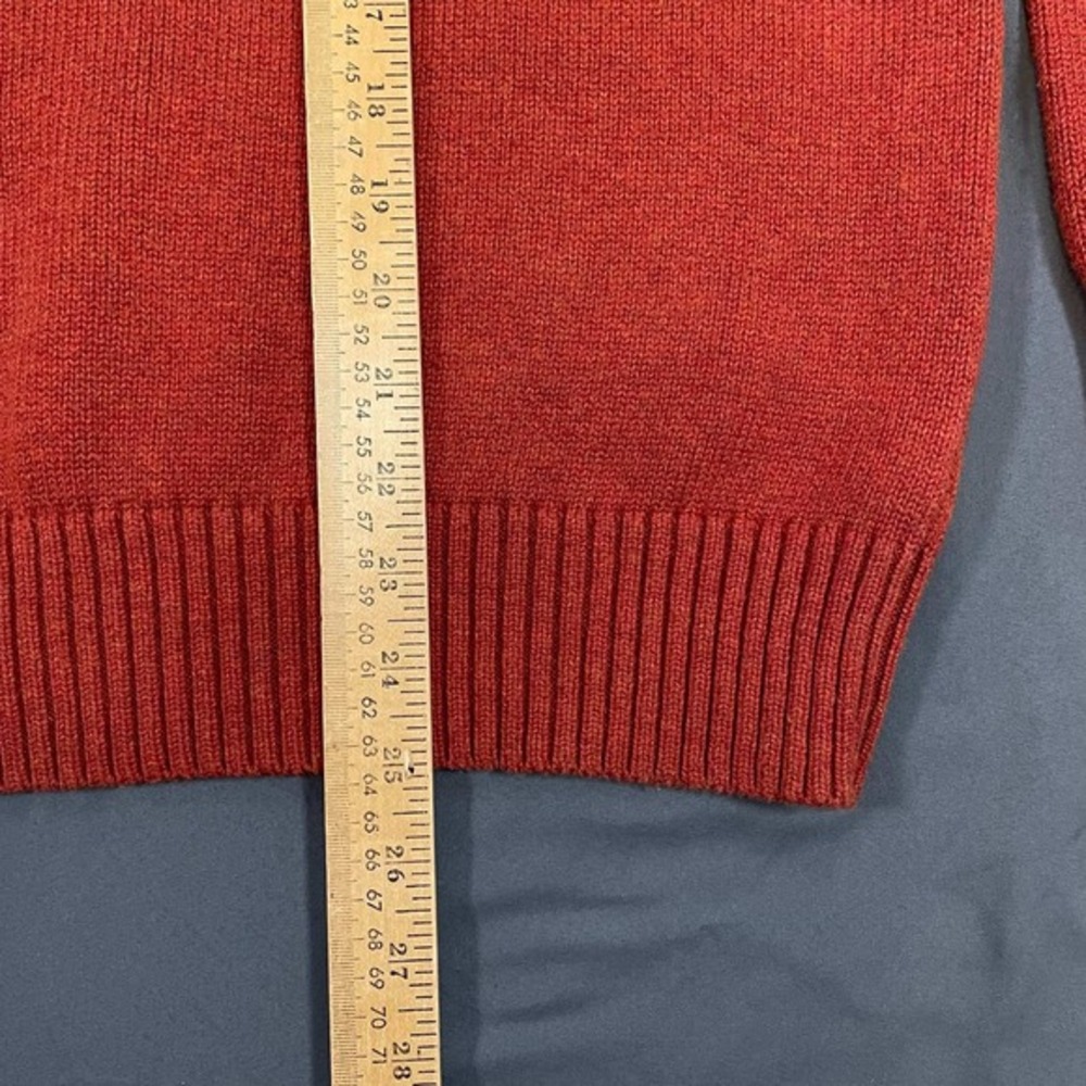 Polo Ralph Lauren Mens XL Orange Cotton Mock Neck Button Sweater Heather Knit - Picture 5 of 7